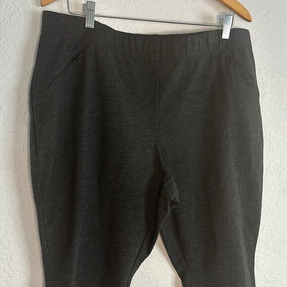 NEW J. Jill Ponte Leggings Size XL Charcoal Grey Compression Zip Pockets Petite - Picture 2 of 6